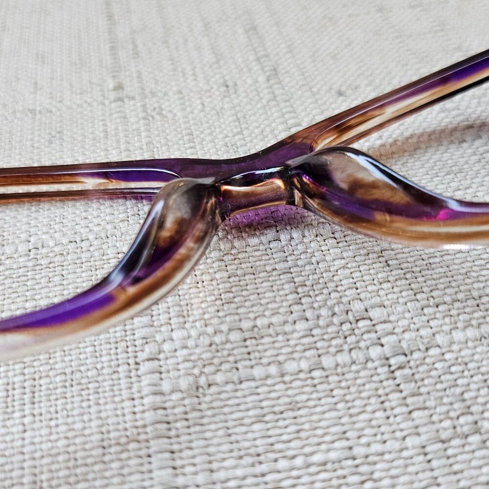 DKNY Women Eyeglass Brown Purple Clear Marble Swirl Wayfarer Glasses 57[]16 140 - Picture 14 of 16